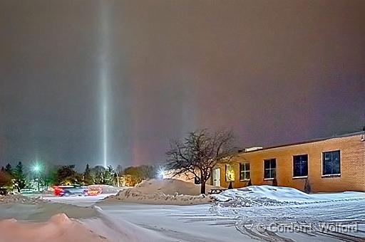 Winter Night Light Pillar_P1020369-71.jpg - Photographed at Smiths Falls, Ontario, Canada.